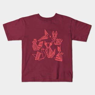 Origami Woodland Animals Kids T-Shirt